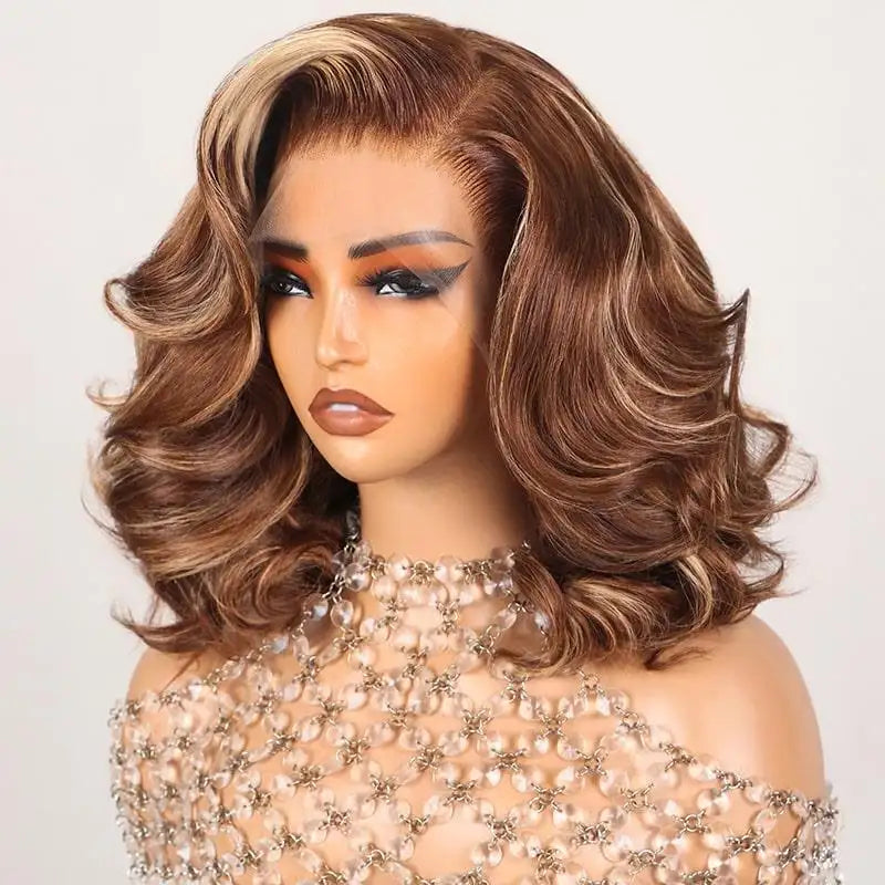 Pre-cut Glueless Bob Wig - Ombre Highlights