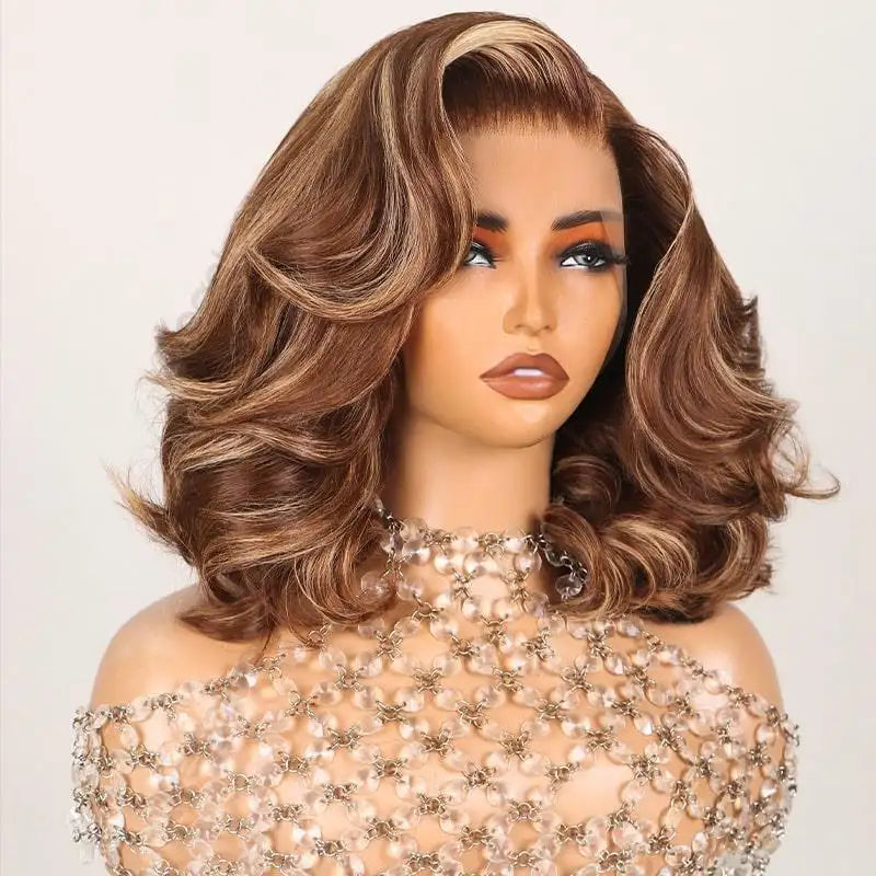 Pre-cut Glueless Bob Wig - Ombre Highlights