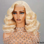 61B Blonde Pre-cut Short Bob Wavy Glueless Wig