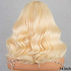 61B Blonde Pre-cut Short Bob Wavy Glueless Wig